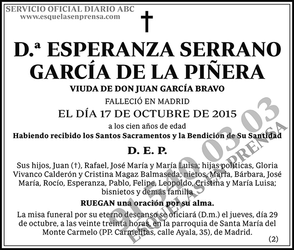 Esperanza Serrano García de la Piñera
